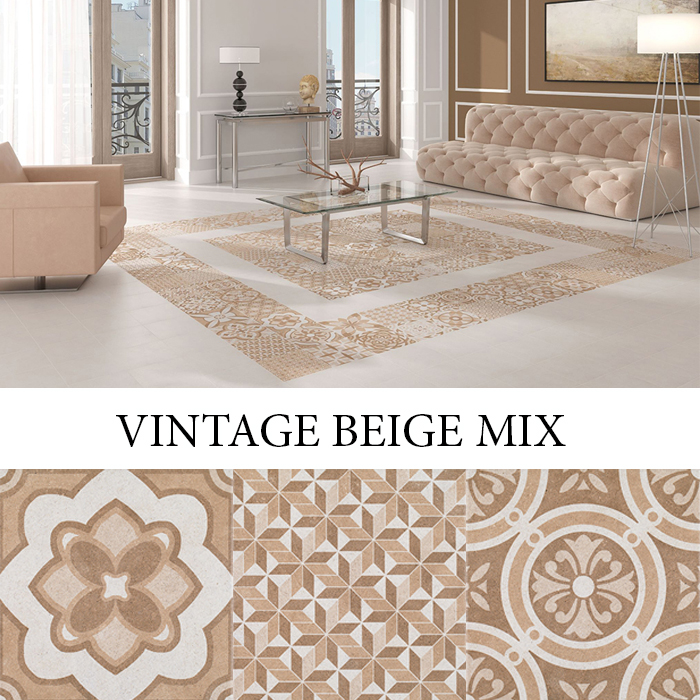 IMPORTILES VINTAGE BEIGE MIX 25x25